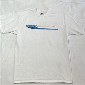 Nike M 1998 Mayor's Walk Running Tee Short Sleeve Nautical Wave Honolulu Hawaii